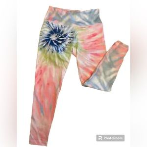 Zelos 7/8 leggings yoga pants tie dye pink Women's